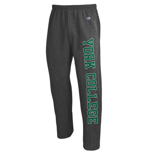 CHAMPION OPEN SWEATPANT YORK COLLEGE DOWN LEFT LEG