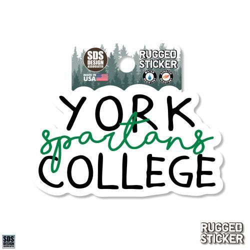 Vinyl Decal: York College Rugged Cursive Text