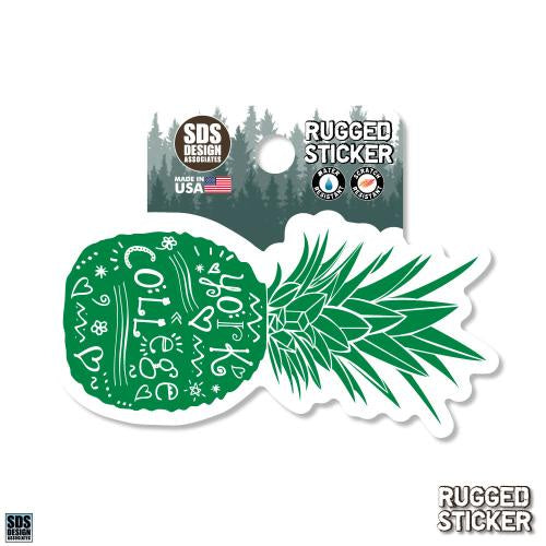 Vinyl Decal: York College Rugged Pineapple