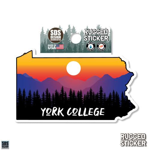 Vinyl Decal: York College Rugged Sunset State