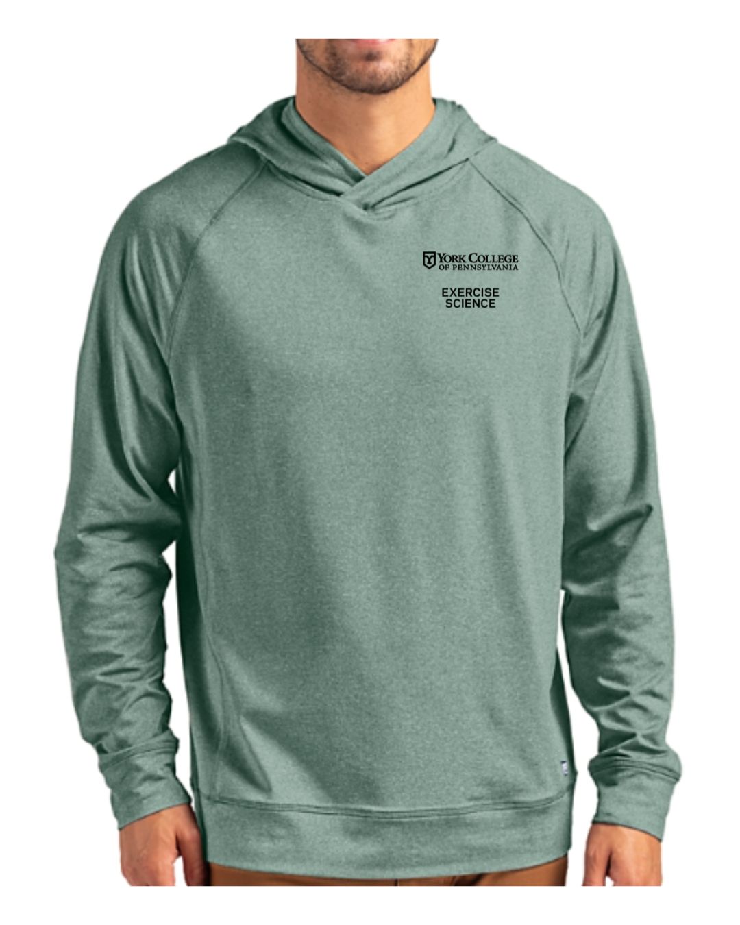 Special Order- Exercise Science- Cutter & Buck Adapt Recycled Soft Knit Stretch Mens Heathered Hooded Pullover
