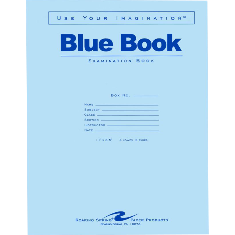 Blue Exam Book - 8.5x11 - 4 Sheets/8 Pages