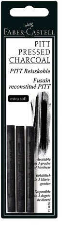 Charcoal: Artists Compressed Charcoal Soft Sticks - 3 Pack