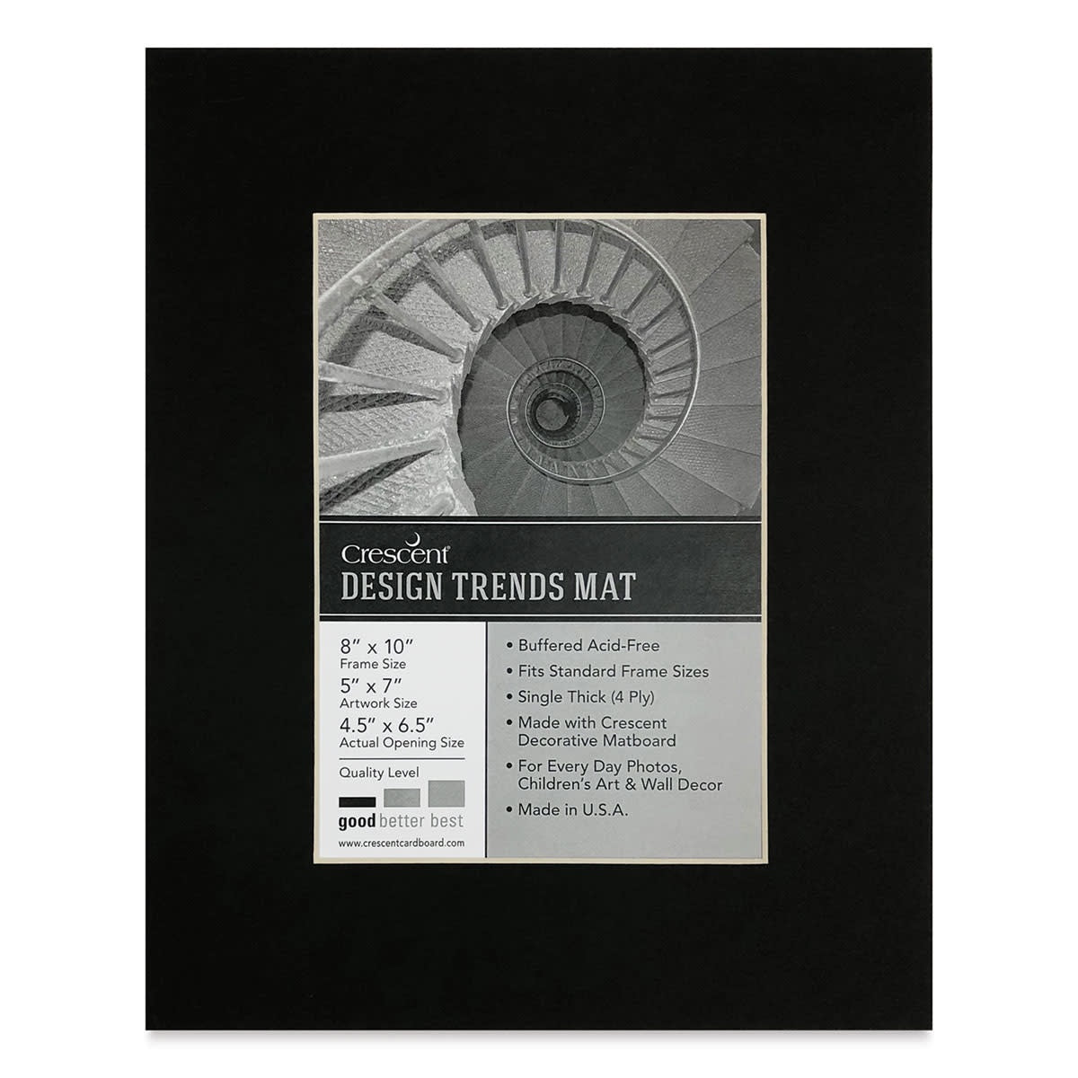 Crescent Pre-Cut Mat - Raven Black - 8" x 10"