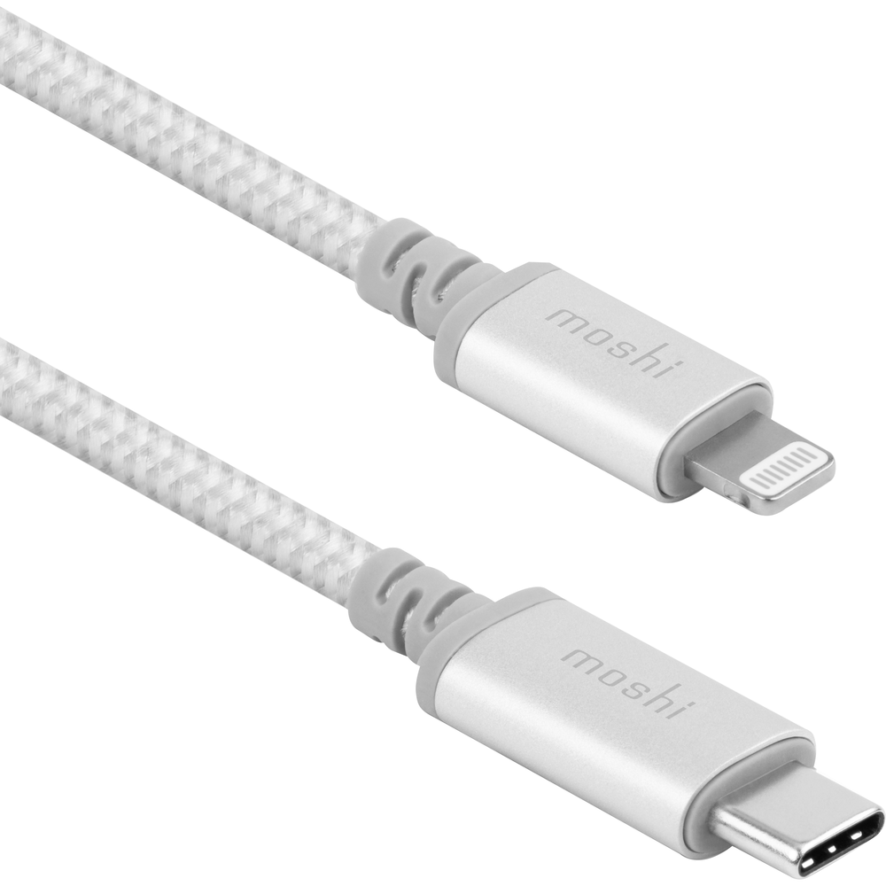 Moshi Integra Charge & Sync Cable - Silver 4ft USB-C to Lightning (MFi certified)