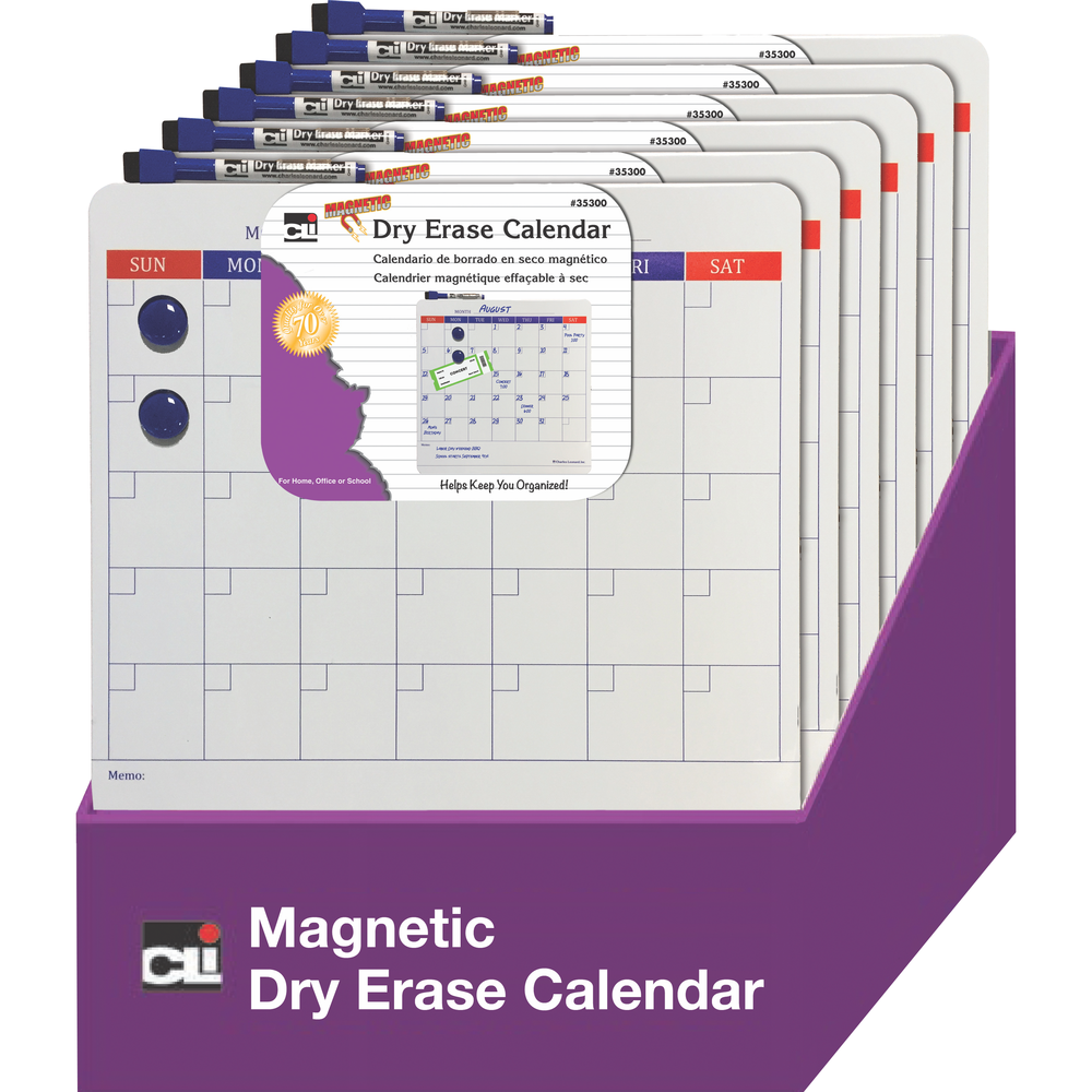 Dry Erase Calendar - White - 14x14