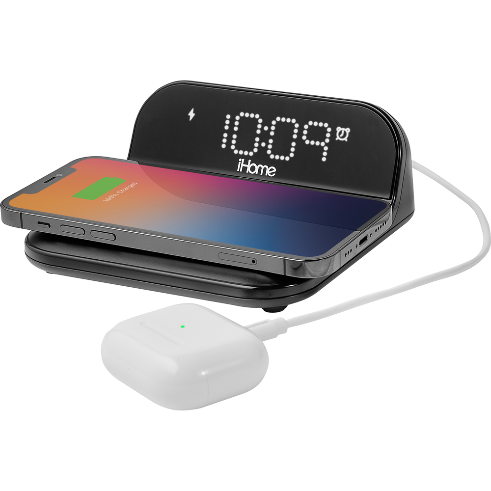 Wireless Charging Alarm Clock - Black