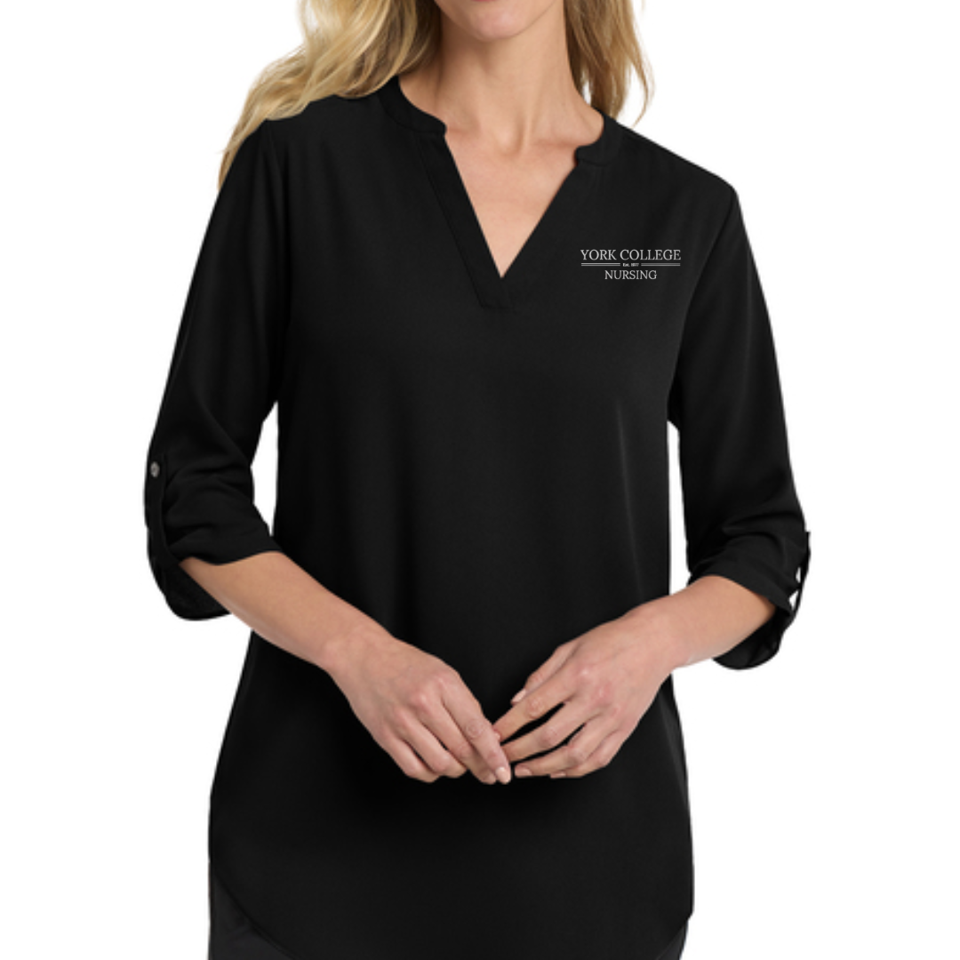 NURSING EMP SHOP - PORT AUTHORITY WOMEN'S 3/4 SLEEVE TUNIC BLOUSE