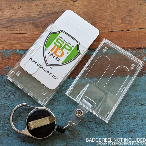 Badge Holder - Clear RigidWear Vertical 2-Card