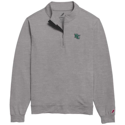 LEAGUE 1/4 ZIP L/S T-SHIRT W/ L/C YC EMBROIDERY