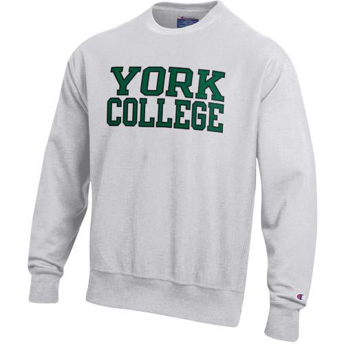 CHAMPION YORK COLLEGE REVERSE WEAVE CREW SWEATSHIRT