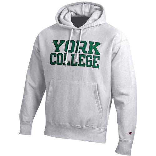 CHAMPION YORK COLLEGE REVERSE WEAVE HOODED SWEATSHIRT