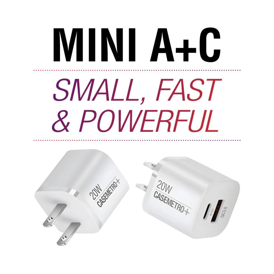 Fast Dual Compact Wall Charger A+C – 20W