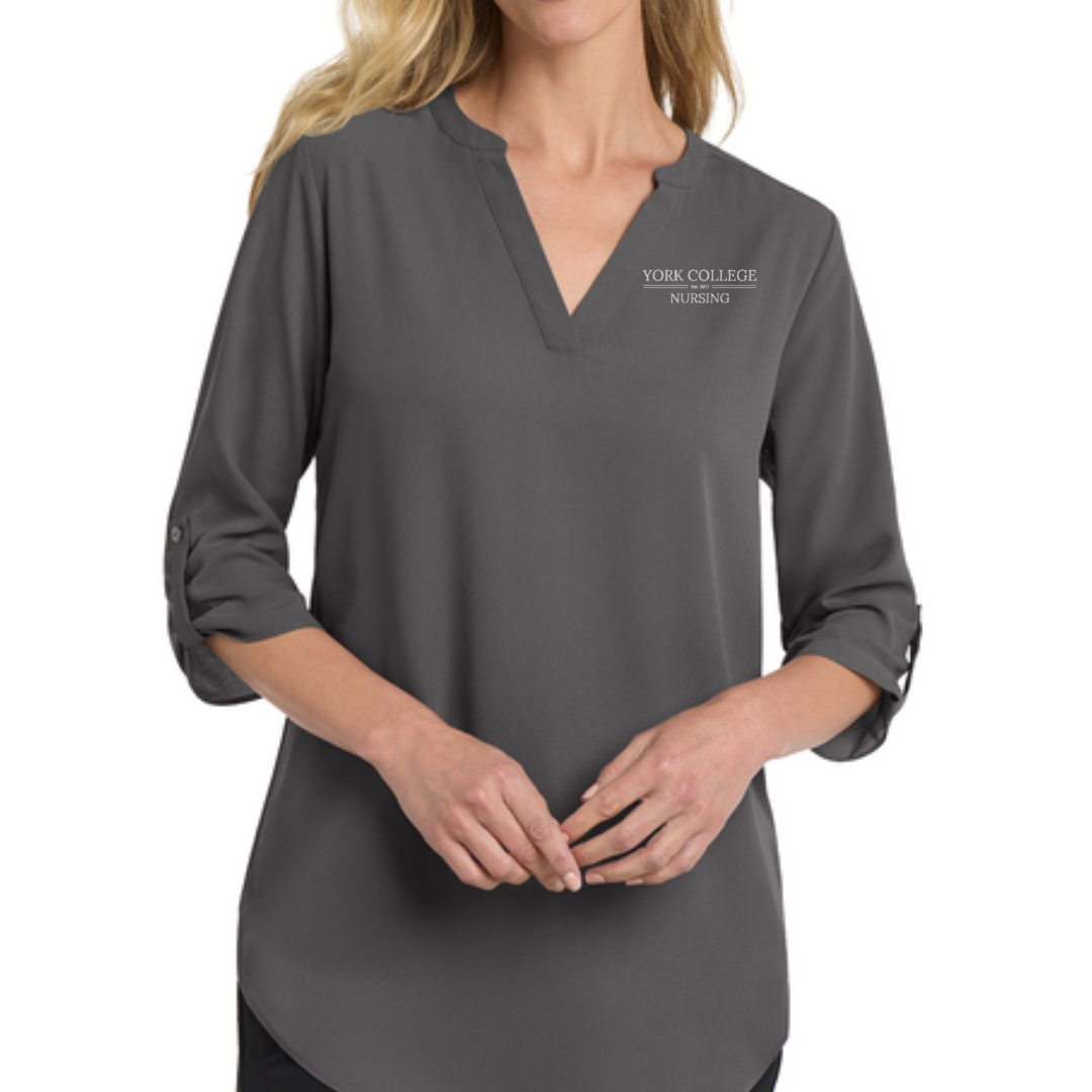 NURSING EMP SHOP - PORT AUTHORITY WOMEN'S 3/4 SLEEVE TUNIC BLOUSE