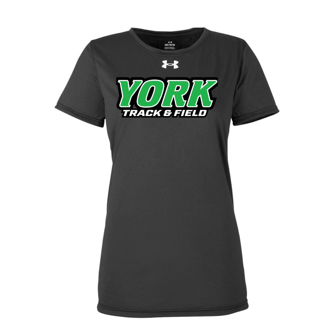 CUSTOM UNDER ARMOUR WOMEN'S TECH TEAM SHORT SLEEVE T-SHIRT - TRACK AND FIELD