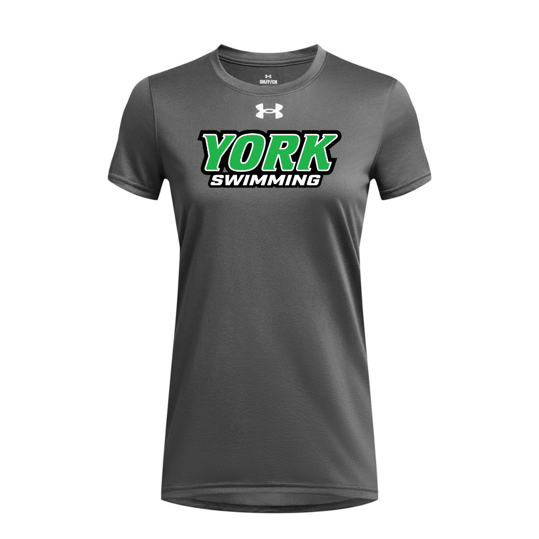 CUSTOM UNDER ARMOUR WOMEN'S TECH TEAM SHORT SLEEVE T-SHIRT - SWIMMING