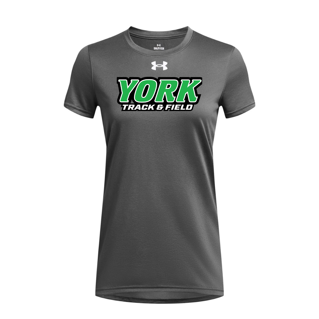 CUSTOM UNDER ARMOUR WOMEN'S TECH TEAM SHORT SLEEVE T-SHIRT - TRACK AND FIELD
