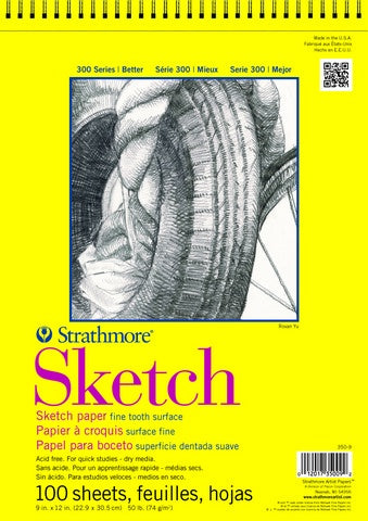 Paper: Sketch Pad - 100 Sheets - 9x12 - 50lb - Spiral Top