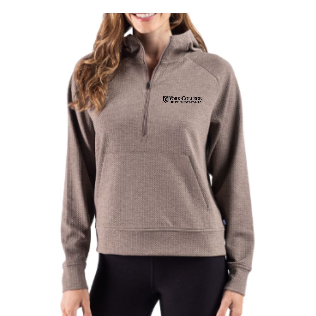 EMP SHOP- CUTTER & BUCK WOMEN'S 1/2 ZIP HOODED PULLOVER- backordered until 11/22