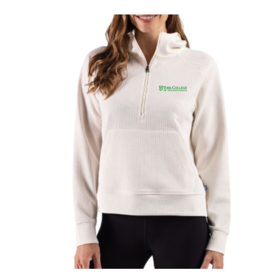 EMP SHOP- CUTTER & BUCK WOMEN'S 1/2 ZIP HOODED PULLOVER- backordered until 11/22