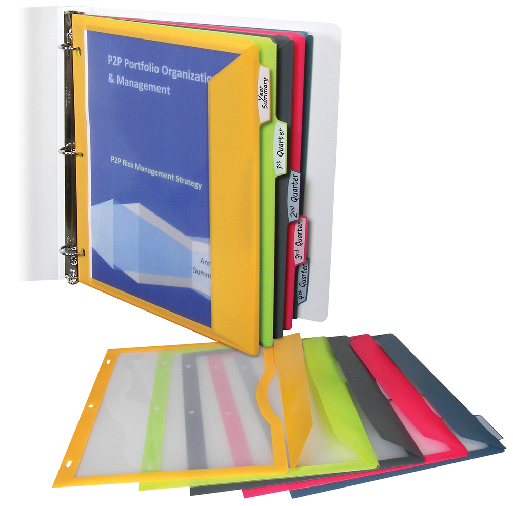 5-Tab Poly Binder Pocket - 8.5x11 - 5 Tab-Side - 5 Pack