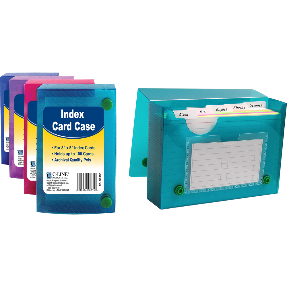 Index Card: Poly Card Case - 3x5 - Assorted Colors