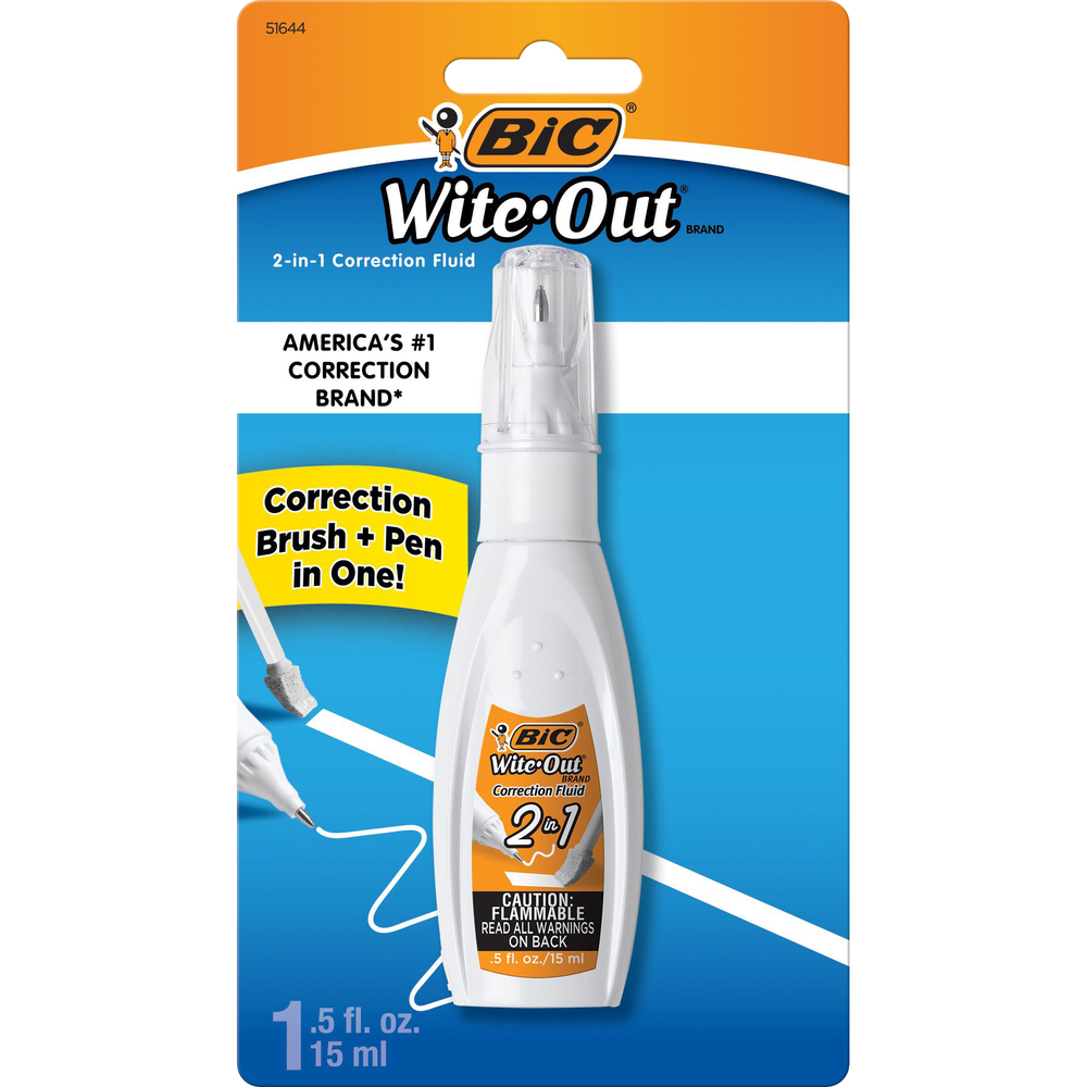 Wite-Out 2-in-1 Correction Fluid Brush & Pen