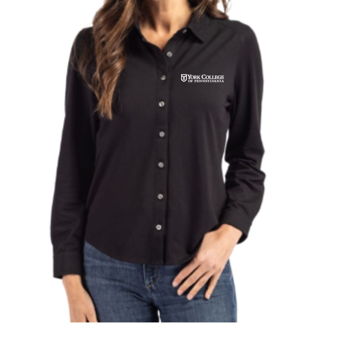 EMP SHOP- CUTTER & BUCK WOMEN'S LONG SLEEVE BUTTON DOWN