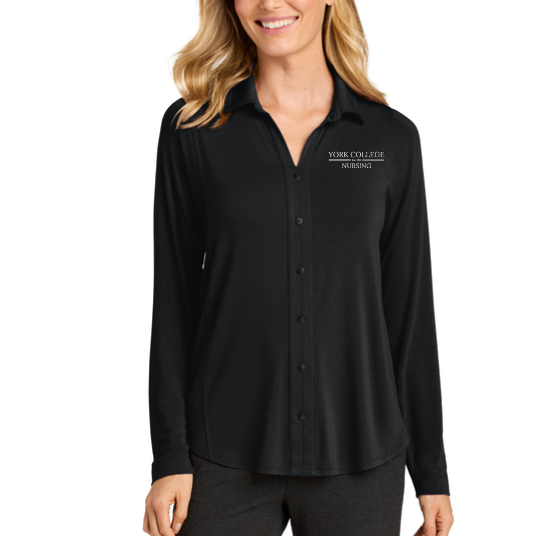 NURSING EMP SHOP - PORT AUTHORITY WOMEN'S LUXE KNIT BUTTON TUNIC