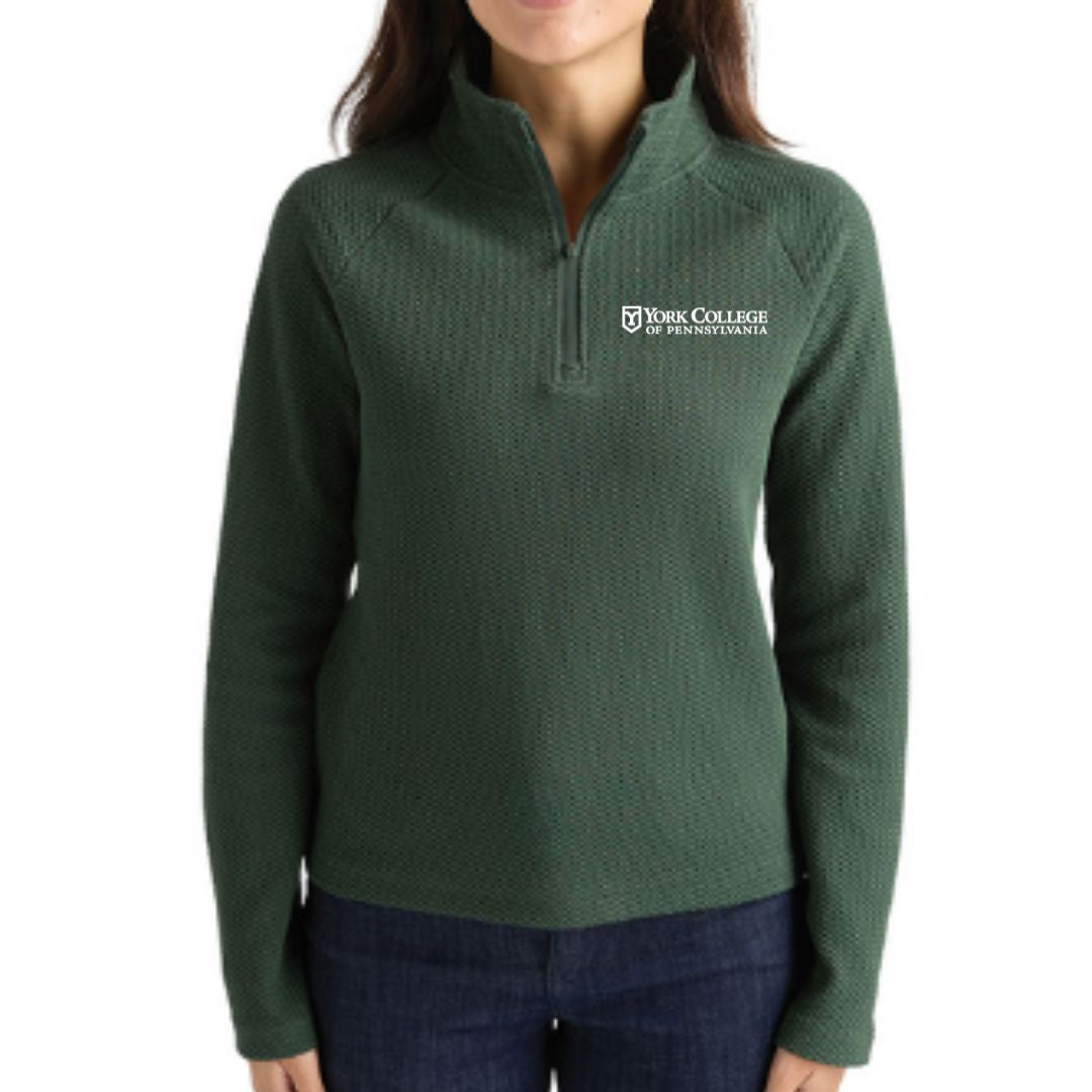 EMP SHOP- CHARLES RIVER WOMEN'S TEXTUREKNIT 1/4 ZIP- backordered until 10/9