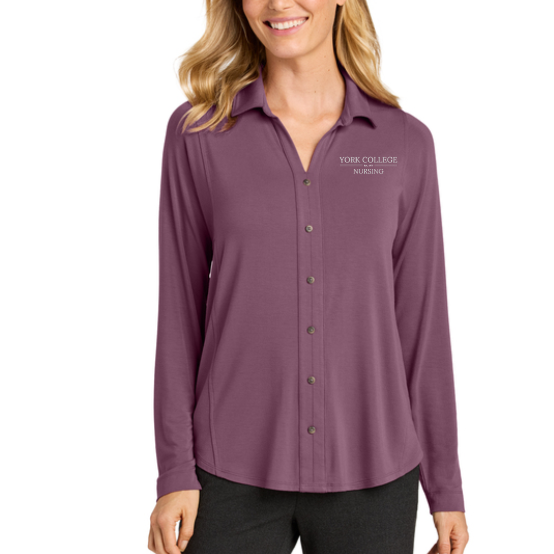 NURSING EMP SHOP - PORT AUTHORITY WOMEN'S LUXE KNIT BUTTON TUNIC