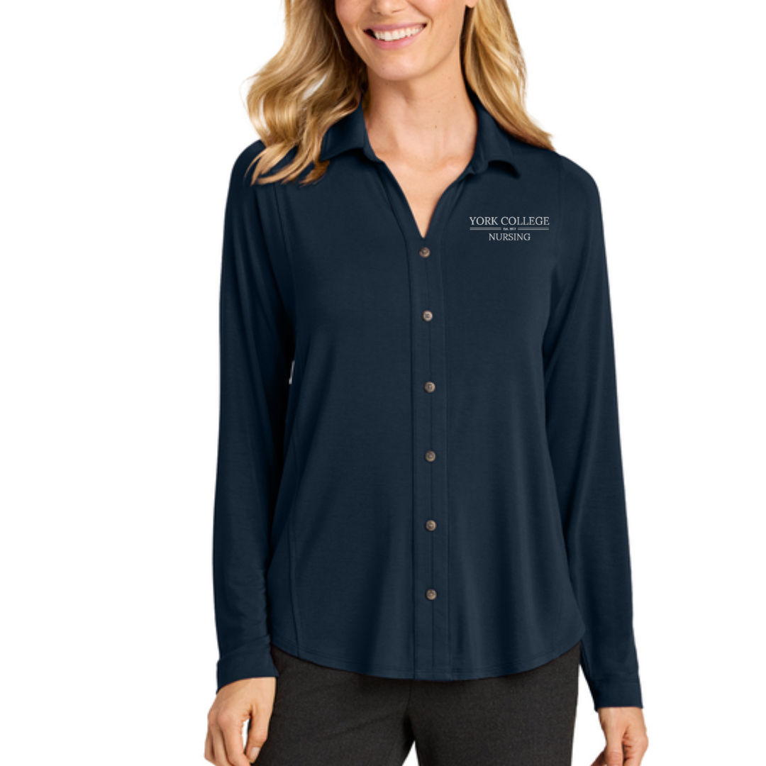 NURSING EMP SHOP - PORT AUTHORITY WOMEN'S LUXE KNIT BUTTON TUNIC