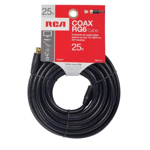 CABLE COAXIAL 25FT BLACK