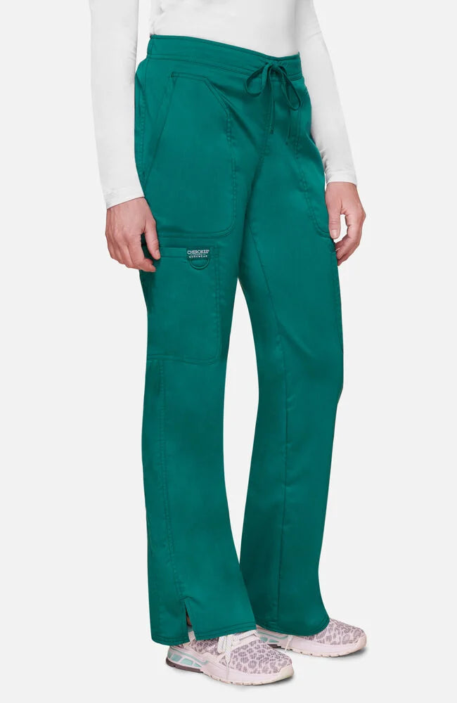 Ladies Mid Rise Drawstring Scrub Pants - Green