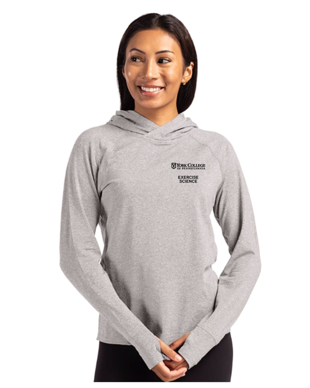 Special Order- Exercise Science- Cutter & Buck Adapt Recycled Soft Knit Stretch Womens Hooded Pullover