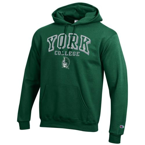 CHAMPION HOODED SWEATSHIRT WITH YORK OVER COLLEGE OVER SPARTAN