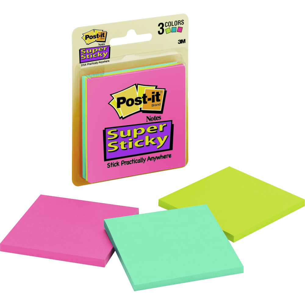 Post-it Super Sticky Notes - 3x3in - 3 Pack/45 Sheets