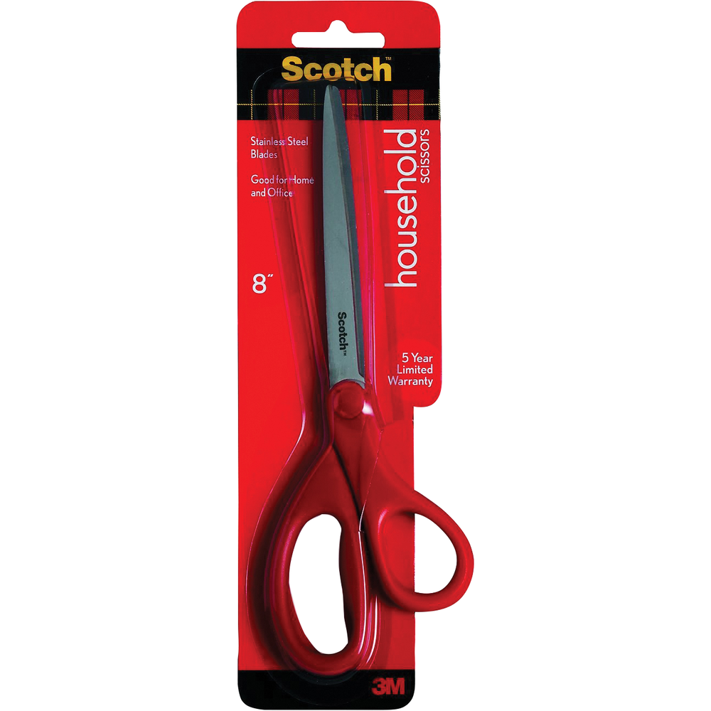 Scissors: Home & Office - Red - 8" -Straight