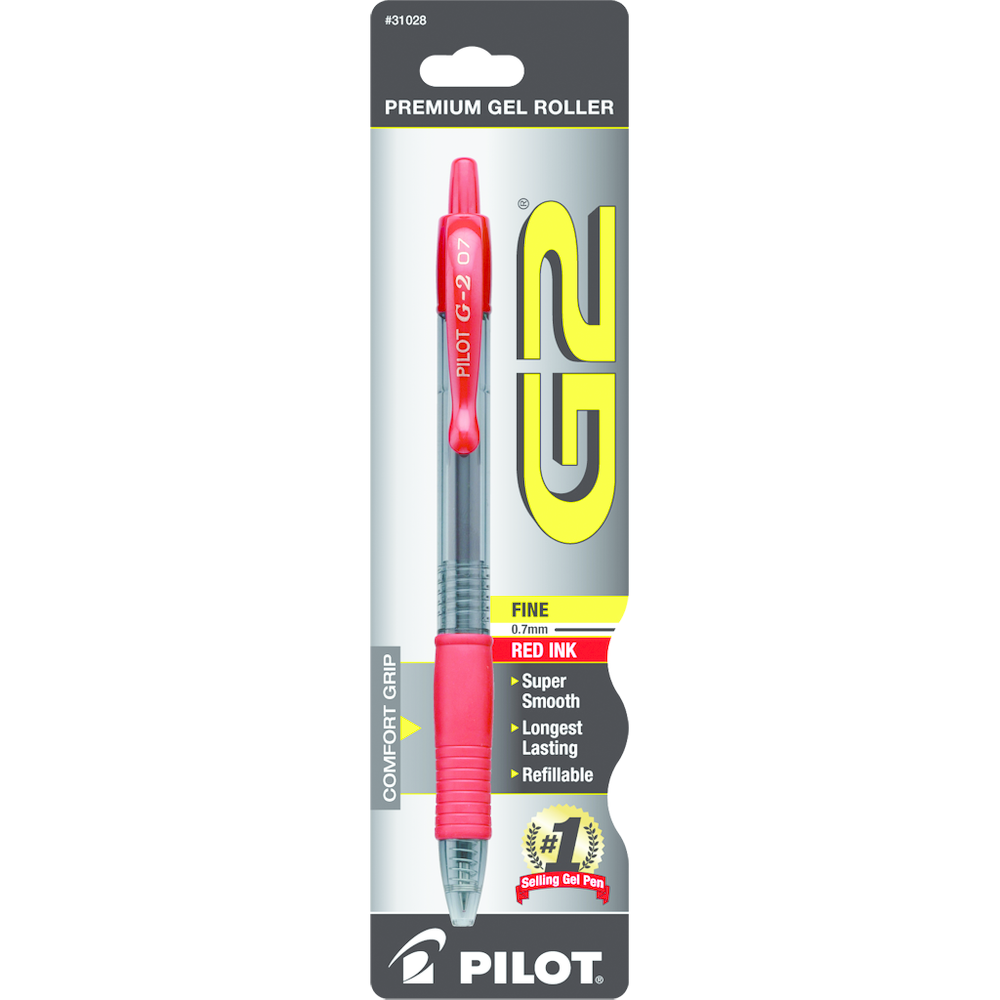 Pen: G2 Retractable Gel - .7mm - Red