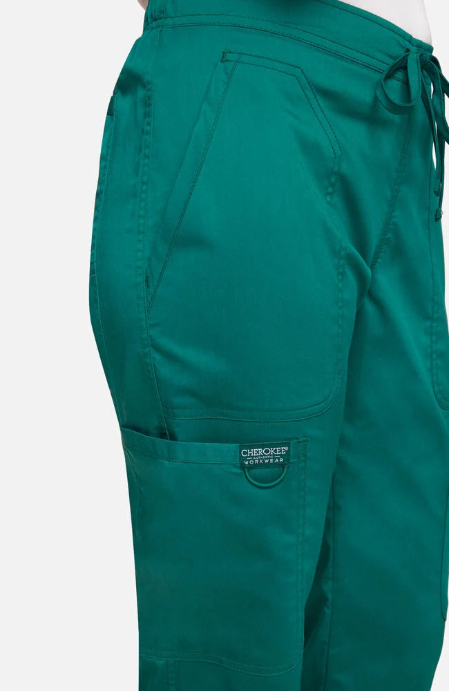 Ladies Mid Rise Drawstring Scrub Pants - Green