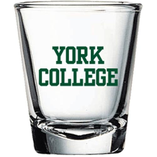 SHOT GLASS 1 1/2 OZ.  YORK COLLEGE