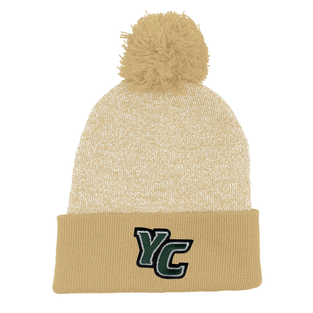 LOGOFIT MARLED KNIT CUFFED HAT WITH POM