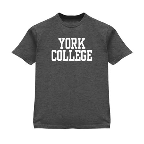 GILDAN S/S T-SHIRT W/YORK OVER COLLEGE IN BLOCK LETTERS ON FRONT CHEST