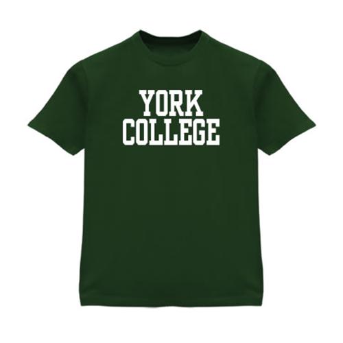 GILDAN S/S T-SHIRT W/YORK OVER COLLEGE IN BLOCK LETTERS ON FRONT CHEST