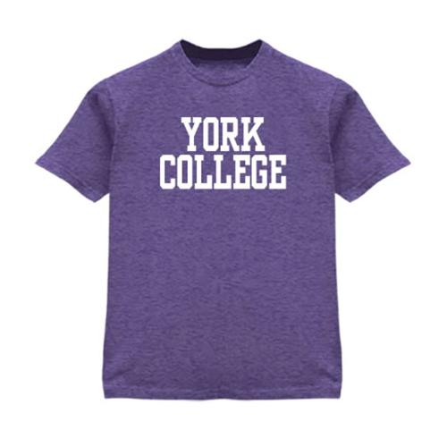 GILDAN S/S T-SHIRT W/YORK OVER COLLEGE IN BLOCK LETTERS ON FRONT CHEST