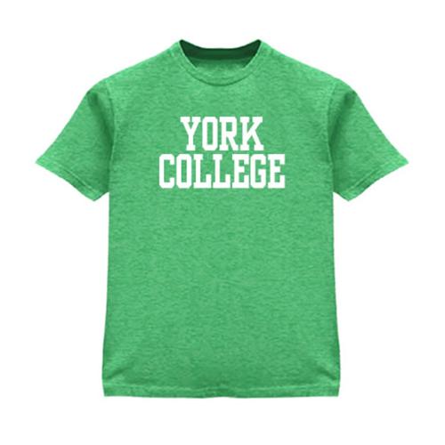 GILDAN S/S T-SHIRT W/YORK OVER COLLEGE IN BLOCK LETTERS ON FRONT CHEST