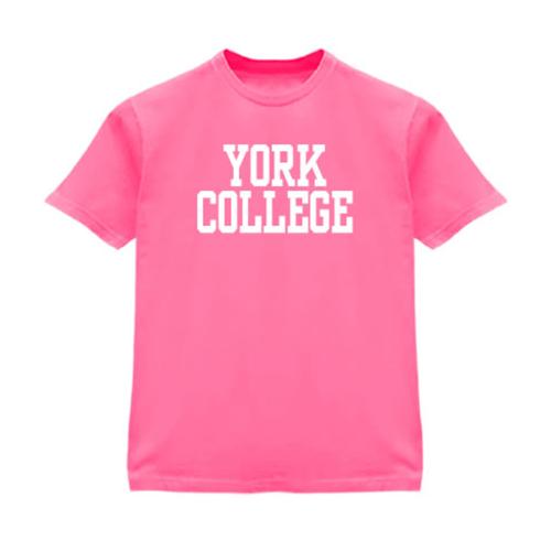 GILDAN S/S T-SHIRT W/YORK OVER COLLEGE IN BLOCK LETTERS ON FRONT CHEST