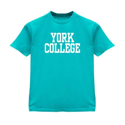 GILDAN S/S T-SHIRT W/YORK OVER COLLEGE IN BLOCK LETTERS ON FRONT CHEST