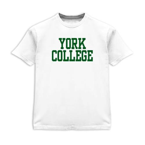 GILDAN S/S T-SHIRT W/YORK OVER COLLEGE IN BLOCK LETTERS ON FRONT CHEST