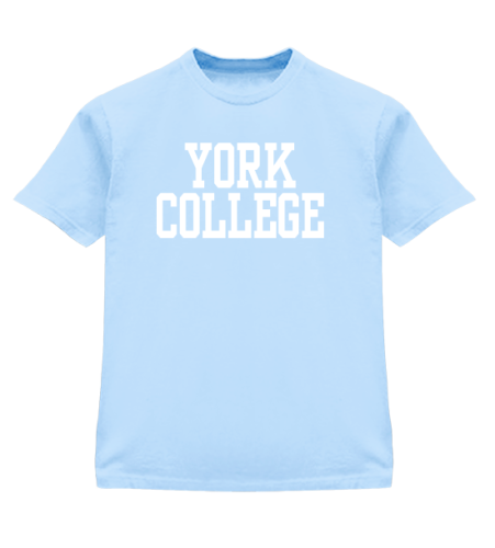 GILDAN S/S T-SHIRT W/YORK OVER COLLEGE IN BLOCK LETTERS ON FRONT CHEST